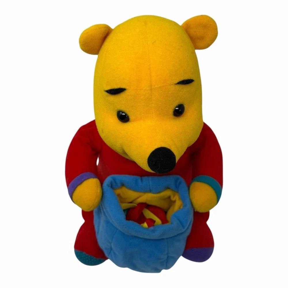 Disney Winnie the Pooh Sensory Plush Toy with Pouch and Butterfly Teether